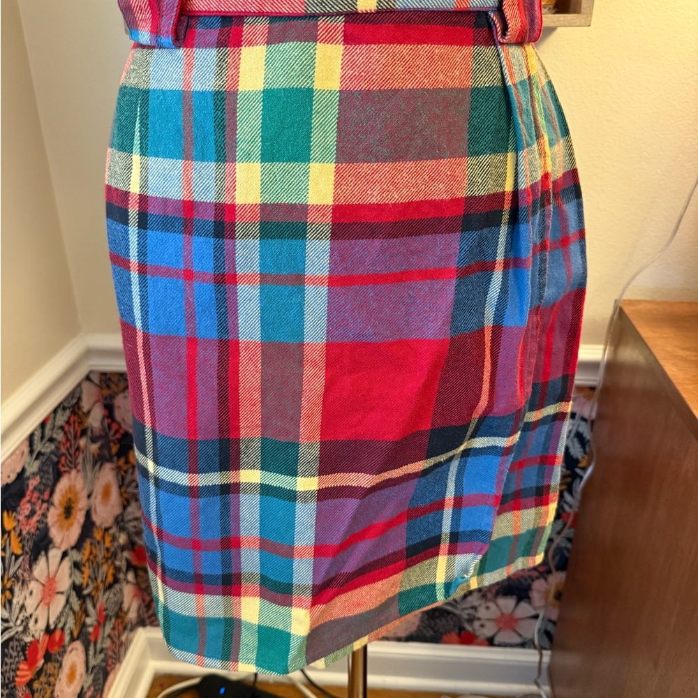 Eddie Bauer vintage Colorful Plaid wrap  Skirt XS/S